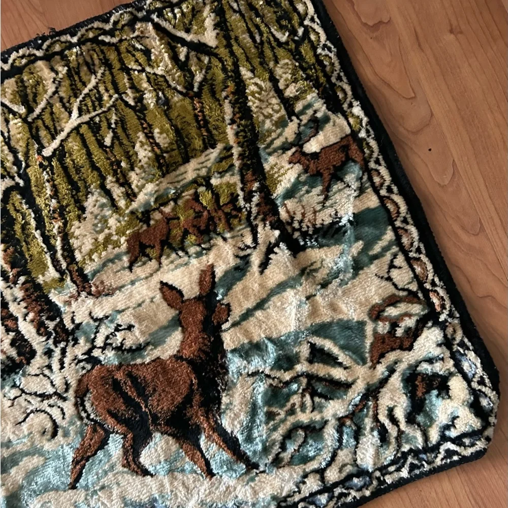 Vintage Italian Deer Scene Hanging Wall Tapestry